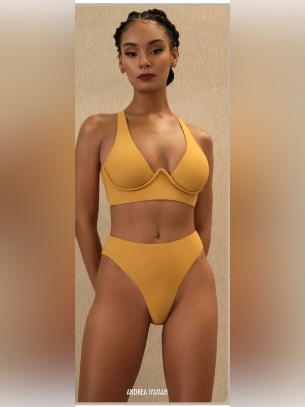 ANDREA IYAMAH KASA Yellow Women's Bikini Set - Stylish Two-Piece Swimwear SZ XS
